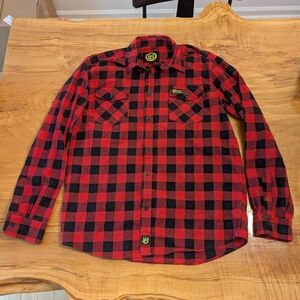 Buffalo Plaid Horse & Dragon Brewing Company Button Down, Men's Large
